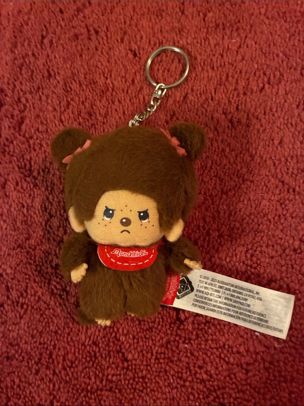 Monchhichi Brown Plush Keychain - Cute Brown Monchhichi Doll